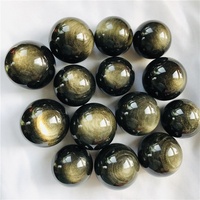 Sphère en obsidienne dorée naturelle, cristal de guérison, boule de cristal pour la décoration