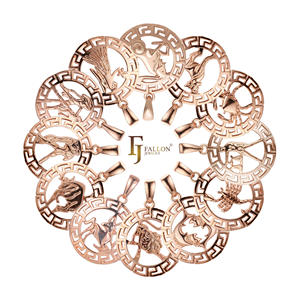 Кулон FJ Fallon Fashion Jewelry с позолотой под розовое золото, знак зодиака, греческий стиль, «Гея» — ореол знака зодиака - Product Image 1
