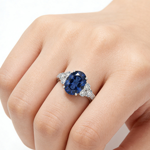 Bague de fiançailles et de mode personnalisée en or massif 10K/14K/18K, argentée, avec pierre de laboratoire CVD de qualité IGI VVS-VS, taille brillant classique, style cluster - Product Image 4