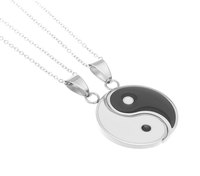 2PCS Yin Yang Tai Chi Gossip Colliers Couple Pendentifs Colliers Bijoux bijoux acier inoxydable femme