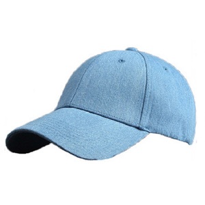 Customizable unisex curved <span class=keywords><strong>hem</strong></span> washed denim blue baseball hat - Product Image 1