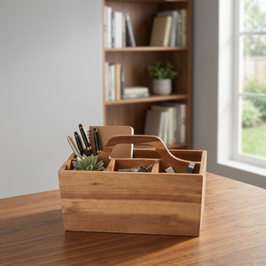 Portautensilios de Madera Hecho a Mano - Organizador de Cocina Estilo Vintage, Resistente al Calor, Material Sostenible, Personalizable - Product Image 1