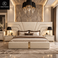 Ensemble de chambre à coucher de luxe Foshan, lit king size, chambre double, rangement complet, meubles de chambre modernes en bois et métal