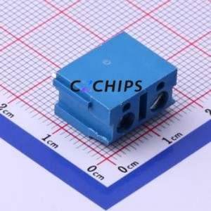 XY300V-B-7.5-2P Screw Terminal Block Through hole Component (THT),P=7.5mm Connector 1x2P 7.5mm Blue Through Hole - Product Image 2