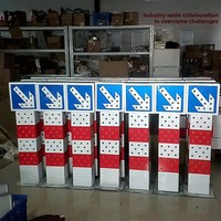 Panneau de signalisation routière à LED clignotant réfléchissant à énergie solaire, balise de délimitation de circulation, lumière d'avertissement pour piétons et véhicules, vertical