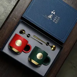 Alta marca di lusso design personalizzato design magnetico in pelle come tazza regalo di carta tazza da caffè set tazza da tè set scatola di imballaggio