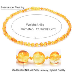 Kalung Amber Baltik alami rantai bayi kalung anak-anak perhiasan batu kelahiran - Product Image 2