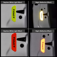 Autocollant réfléchissant haute visibilité pour porte de voiture, avertissement de sécurité anti-collision, personnalisé, micro-prisme PVC, décalcomanies de nuit pour ouverture de porte