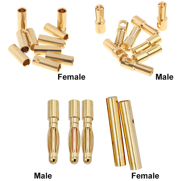 EC3 TEN PACK BANANA PLUG FEMALE AND MALE BULLET CONNECTORS FOR RC LIPO BATTERIES AND MORE N3