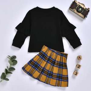 Conjunto de Falda Plisada a Cuadros para Niñas, Ropa de Boutique para Niñas, Primavera-Otoño 2021 - Product Image 3