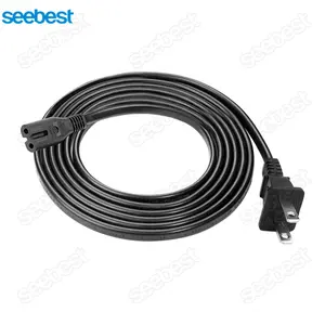 Seebest Pure Copper US Standard 2 Pin Power Cables Power Cord Cable Computer Power Cord