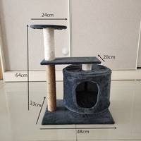 Arbre à chat multi-niveaux écologique, compact, avec griffoir en sisal, perchoir en peluche, boule suspendue, meuble pour animaux en MDF