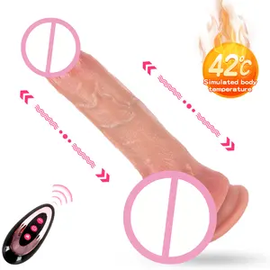 Grosir alat penggetar Dildo silikon pengendali jarak jauh kualitas tinggi Vibrator dildo besar realistis