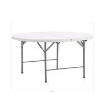 Table Pliante Ronde en Plastique Blanc pour Mariages et Banquets, Tables et Chaises Pliantes pour Événements