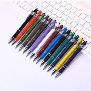 Promotional Cheapest Aluminum Ballpoint Stylus Pen With Soft Rubber Touch Screens Cheap Custom Logo Ball Pen For Mobile