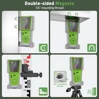 Détecteur laser industriel LR-8RG, récepteur numérique, faisceau vert et rouge, double lampe LED, auto-nivelant électronique, grande portée