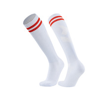 Chaussettes de sport montantes pour adultes et étudiants, personnalisées, d'été, fines, rayées, respirantes, très élastiques, pour l'entraînement de football