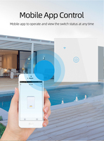 Glomarket Interrupteur mural intelligent sans fil 1/2/3/4 voies avec télécommande, compatible Tuya Wifi, fonctionne avec Alexa Google