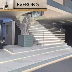 <span class=keywords><strong>Escaleras</strong></span> de mármol de losa de piedra sinterizada antideslizante escalones dúplex de Villa de lujo modernos personalizados - Product Image 2