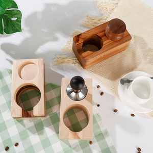 Porte-tasses manuel <span class=keywords><strong>en</strong></span> <span class=keywords><strong>bois</strong></span> pour le café, support <span class=keywords><strong>en</strong></span> <span class=keywords><strong>bois</strong></span>, pour expresso Barista, Base artistique, accessoires pour le bureau et la maison - Product Image 5