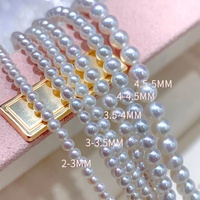 Collier de perles d'eau douce naturelles Zhuji, argent 925, perles rondes de 3-5 mm, qualité AAA, pour femmes