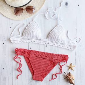 Conjunto de Bikini de Hilo Hecho a Mano Personalizado para Mujer, Traje de Baño Deportivo con Cuello en V, Mini Bikini de 2 Piezas Tejido a Crochet - Product Image 2