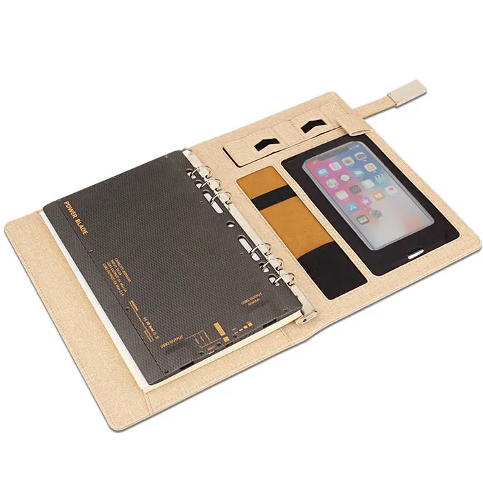 Planner diary notebook with power bank and usb gift box