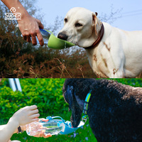 Bouteille d'eau pliable multi-couleurs en plastique et silicone en forme de feuille Hupu Pet pour chats et chiens