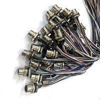 Connecteur d'alimentation étanche M12 5 broches DIN, femelle/mâle, montage frontal, blindage fixe, type panneau PCB, prise à souder, indice de protection IP68