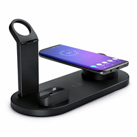 Station de charge sans fil magnétique 3 en 1, chargeur multi-appareils 15W, station d'accueil rotative rétractable, port Type-C, boîte pour écouteurs mobiles