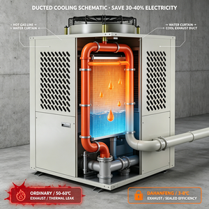 Aire Acondicionado Industrial de Techo con <span class=keywords><strong>Conductos</strong></span>, 20KW, Enfriamiento por Cortina de Agua, 380V, Trifásico, R410A, Aire Acondicionado Oculto en <span class=keywords><strong>Conductos</strong></span> para Taller o Almacén - Product Image 6