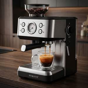 1.6L <strong>Grinder</strong> <strong>with</strong> <strong>Built-in</strong> Grinding <strong>Espresso</strong> Coffee <strong>Machine</strong> the <strong>Best</strong> Household Coffee Maker - Product Image 1