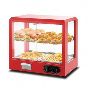 Chauffe-Plats Professionnel en Acier Inoxydable à Température Contrôlée pour Comptoir, Présentoir à Pizzas 3 Niveaux 1200W Grande Taille - Product Image 1