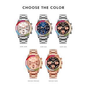 Offre Spéciale OEM/ODM logo personnalisé mode luxe mouvement à quartz en acier inoxydable diamant verre cadran femmes étanche montre en gros - Product Image 2