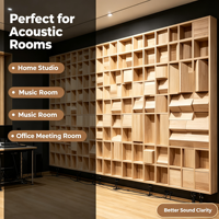 Panneaux Diffuseurs Acoustiques Modernes en Bois Massif, Panneaux Muraux de Diffusion Sonore pour Hôtels, KTV, Extérieurs et Salons – Service Tout-en-un