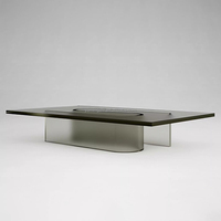 Nouvelle arrivée Table basse en acrylique gris mat de luxe légère à usage domestique Table d'angle en acrylique au design moderne