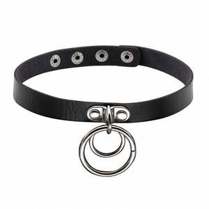 עור מפוצל פאנק רוק גותי Emo O-טבעת ספייק מסמרות קולר צווארון שרשרת מתכוונן - Product Image 5