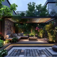 Hochbelastbare Aluminium-Pergola Pavillon mit Polycarbonat-Dach Motorisiert Ferngesteuert Modernes Luxus-Design für Balkone