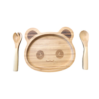 Assiette réutilisable en bambou ou pour enfants, Set d'assiettes biodégradables à motif de Panda, pour repas bébé