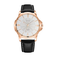 Montre-bracelet en cuir étanche pour hommes, Style à la mode, Unique, grand cadran, cadeau 3atm, Yazole 332