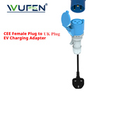 Adaptateur de chargeur EV WUFEN, prise UK vers CEE femelle, montage mural, 13A, monophasé, 7KW, IP54, Type 2, 110-250V AC