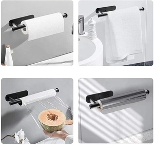 Armadio senza foratura in acciaio inossidabile sotto il supporto per <span class=keywords><strong>carta</strong></span> <span class=keywords><strong>igienica</strong></span> nero portasciugamani da cucina adesivo da 3m - Product Image 5