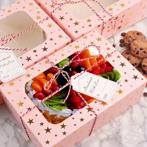 Boîte à gâteaux personnalisée avec fenêtre transparente pour mini-gâteaux, <span class=keywords><strong>donuts</strong></span>, macarons, biscuits, idéale pour fêtes et mariages - Product Image 1