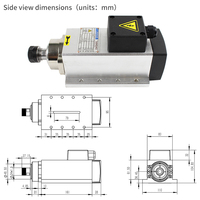Moteur de broche de moulin CNC Er20 2.2KW refroidi par Air CNC routeur Machine moteur de broche carré avec 380V 220V 18000 tr/min
