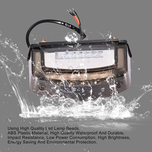 GOOFIT <span class=keywords><strong>LED</strong></span> אופנוע אחורי בלם אור מנורת זנב אות אור להפסיק מחוון הנורה החלפת קטנוע אופני טרקטורונים - Product Image 4