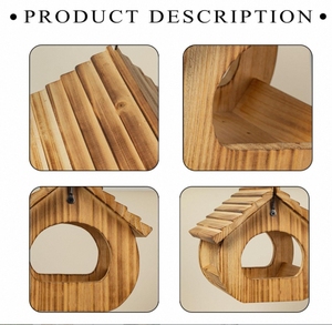 Mangeoires à oiseaux en bois massif <span class=keywords><strong>de</strong></span> forme carrée suspendues à l'extérieur, écologiques, durables et élégantes <span class=keywords><strong>pour</strong></span> les chiens - Product Image 3