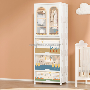 만화 더블 도어 접이식 옷장 없음 설치 성인 보관 캐비닛 교수형 옷 주최자 2 아기 옷 주최자 - Product Image 2