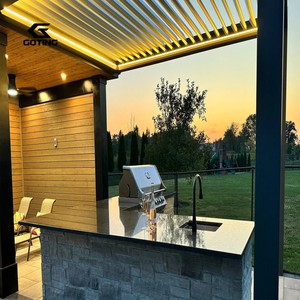 Pergola bioclimatique en aluminium imperméable OEM 3x3, 3x4, 4x4, 6x4m, avec toit à lames orientables en aluminium - Product Image 3