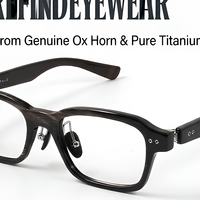 Monture de lunettes en corne de bœuf naturelle et titane pur NP 30BF, personnalisable, en stock, livraison rapide