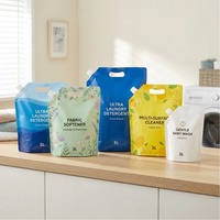 Pochette à bec verseur étanche et robuste en PA/PE, 2L, 3L, 5L, grand sac de stockage de liquides avec poignée pour recharge de détergent et fluides automobiles